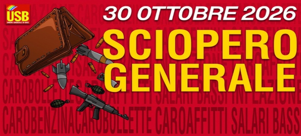 30 ottobre è sciopero generale